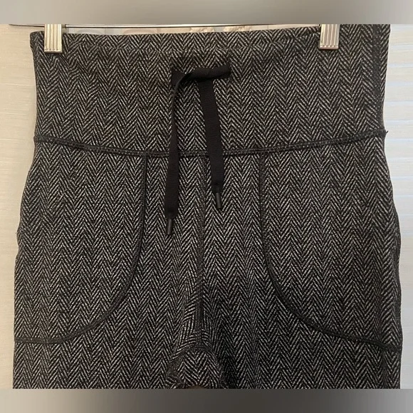 Lululemon Skinny Will Pant Full-On Luon Giant Herringbone Heathered Black Size 4 - Picture 6 of 11